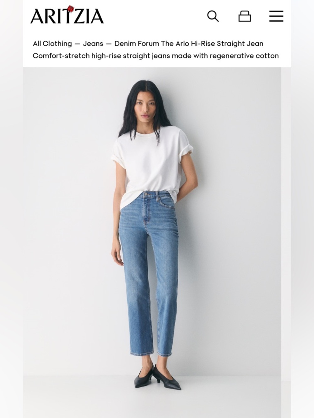 Denim Forum Arlo High Rise Straight leg  jeans size 25 Aritzia